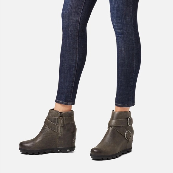 SOREL • Joan of Arctic Wedge II bootie buckle Quarry leather grey ankle short - Picture 3 of 13